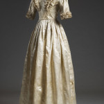 silk brocade wedding gown  ~  1842