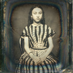 Teenage Girl in striped Dress ~ ca. 1840s