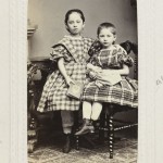 Siblings in Plaid Dresses, ca. 1863-1866