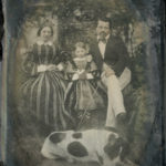 French family with dog, ca. 1860