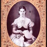 Teenage Girl with Iroquois beaded bag and Swiss waist, 1860s