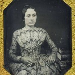 Woman in ‘bead print’ Dress, 1840s