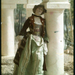 Woman in 18th-century-style fancy dress, ca. 1910