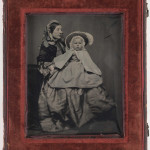 Mother and Baby with feathered hat, ca. 1850s