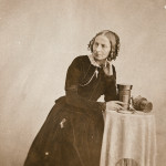 self-portrait of Bertha Wehnert-Beckmann with photographic lenses, ca. 1850