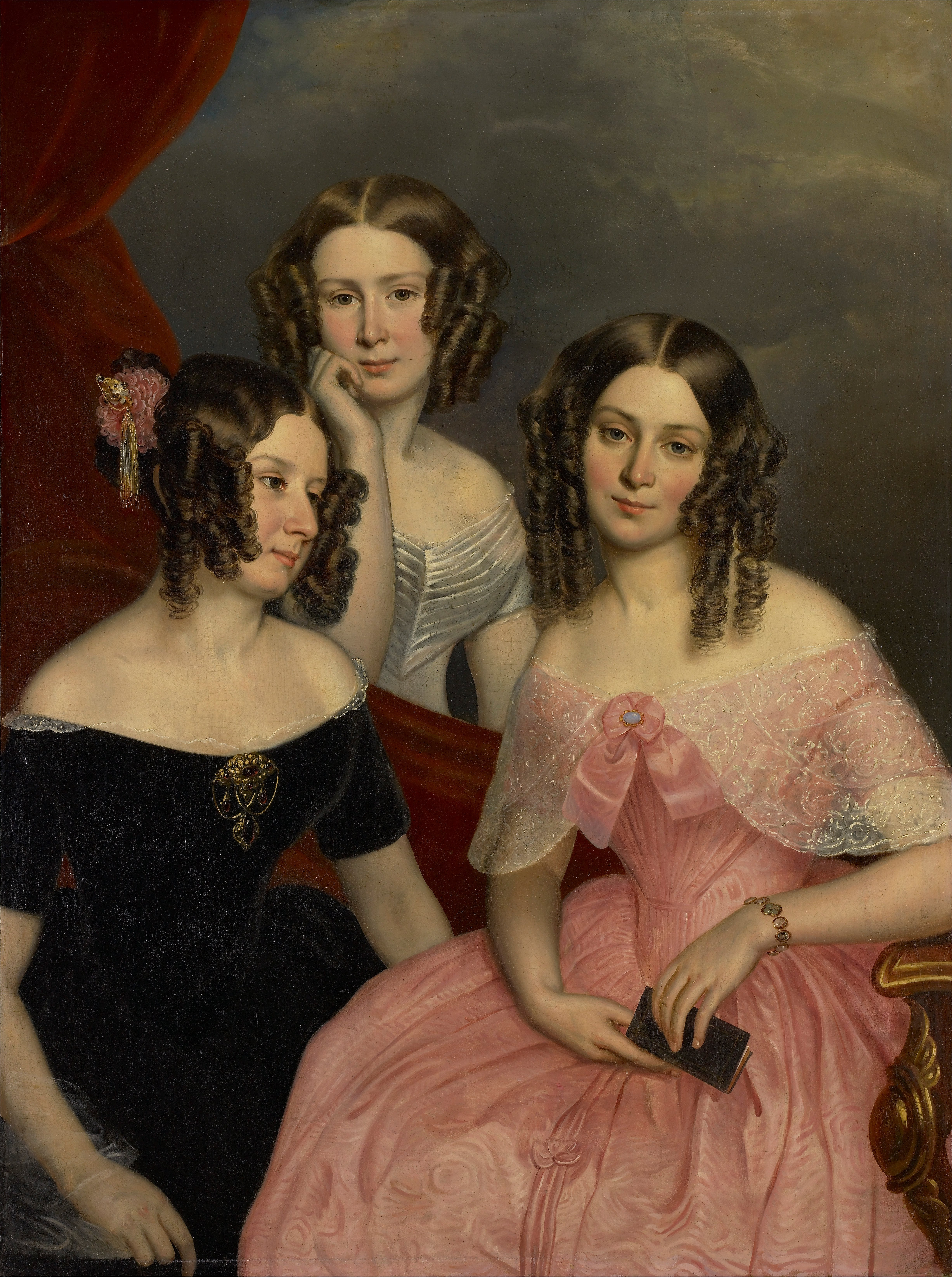 Даны три изображения произведений искусства. George Theodore Berthon художник. Сёстры Робинсон картина.