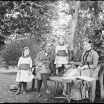 Georgiana, Edith & Ethel Dillon with their father, ca. 1885
