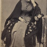 Woman with crochet shawl, 1860s