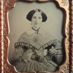 Lady in rare patterned Dress, ca. 1850s