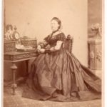 Lady at writing desk, ca. 1860s