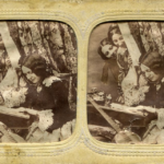 Stereograph of three women, ca. 1850s