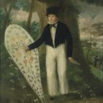 Boy with flowered kite, ca. 1820s