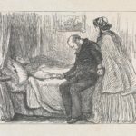 Grief at bedside, ca. 1850s-1860s