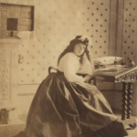 Clementina & Florence Maude at desk, ca. 1862