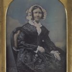 Lady in crepe silk dress, ca. 1850s