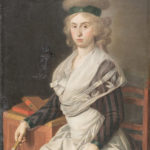 Lady in striped dress, ca. 1790s