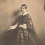 Lady in bell sleeve dress, 1850s