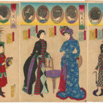 Japanese women & girls in Western dress with various hairstyles, 1887