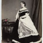 Lady with lace shawl, 1860s