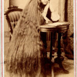 Dreamy lady with long locks, ca. 1890s