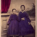 Girls in purple dresses, ca. 1860s