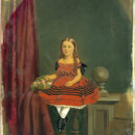 Girl in red dress, ca. 1860s
