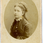 Lady with zig zag trimmed bodice, ca. 1870s