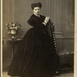 Lady in velvet dress, ca. 1860s