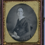 Woman in fan bodice, ca. 1840s