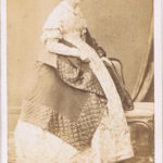 Lady with quilted shawl, 1860s