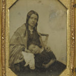 Child resting it’s head in mother’s lap, 1840s
