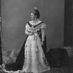 Mrs. B. Fisher in fancy dress, 1876