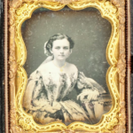 Young Woman in flower print dress, 1860