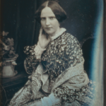 German lady in print dress, 1854