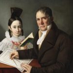 Agnese Valle with her father architect Valentino Valle, ca. 1829